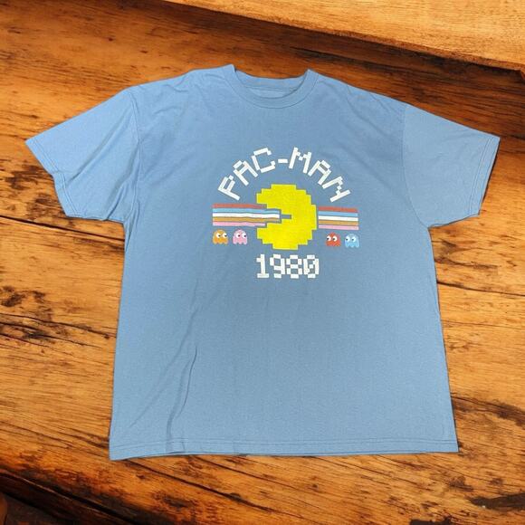 PAC-MAN 1980 Graphic T-Shirt 4XLT Slate Gray Retro Arcade Gaming Tee - Picture 1 of 5